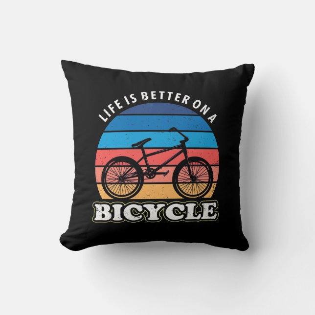 Almofada A Vida É Melhor Num Bicicleto (Frente)