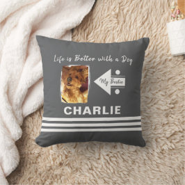 Almofada A vida é melhor que o cão adicione o nome da foto 