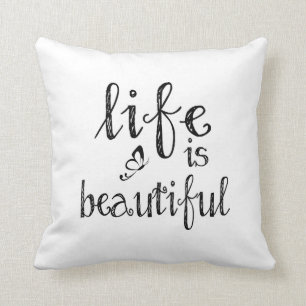 Almofada A vida é travesseiro decorativo bonito