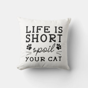 Almofada A Vida É Um Pequeno Mal Seu Gato