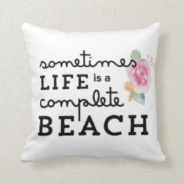 Almofada A vida é um travesseiro decorativo da praia