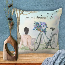 Almofada A vida é uma bela bicicleta de passeio
