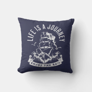 Almofada A vida é uma jornada, aproveite a vela