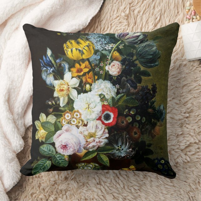 Almofada A Vida Estática com a Pintura das Flores (Cobertor)