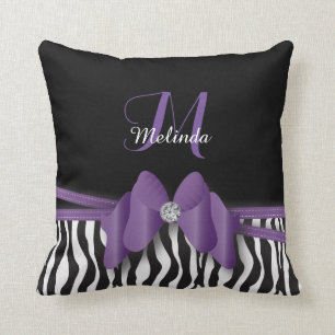 Almofada A zebra Amethyst listrada curvou o travesseiro