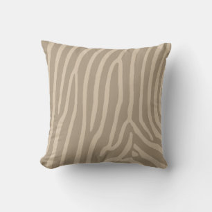 Almofada A zebra listra Tan e creme