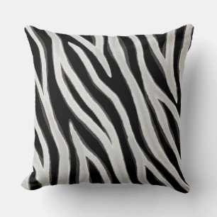 Almofada A zebra primitiva listra a luz escura - cinza