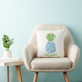 Almofada Abacaxi Chinoiserie Blue White Nome