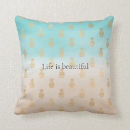 Almofada Abacaxi Dourado de Cream Peach Aqua Ombre