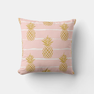 Almofada Abacaxi Dourado, fundo de verão em Striped.