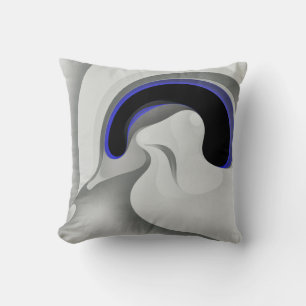 Almofada Abaixo do Azul: Cinza Abstrato, Preto e Azul