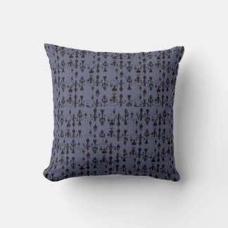 Almofada Abajur de Rua Parisiense Damask Azul e Marrom
