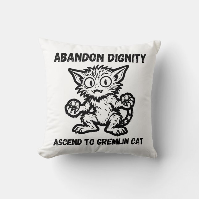 Almofada Abandonar Dignidade Ascender ao Gremlin Gato Meme  (Frente)