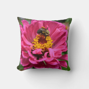 Almofada Abelha de mel de mãe floral rosa elegante