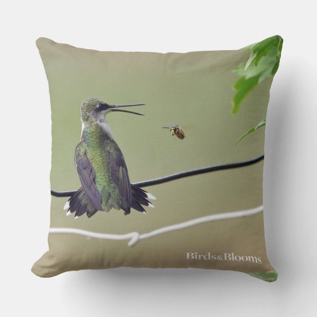 Almofada Abelha do colibri & do mel (Frente)