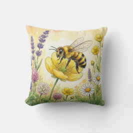 Almofada Abelha Fofa Em Uma Flor Pequenos Insetos
