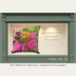 Almofada Abelha na Echinacea rósea