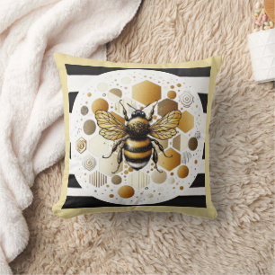 Almofada Abelha Ocupada em Honeycomb: Hexágonos e Círculos