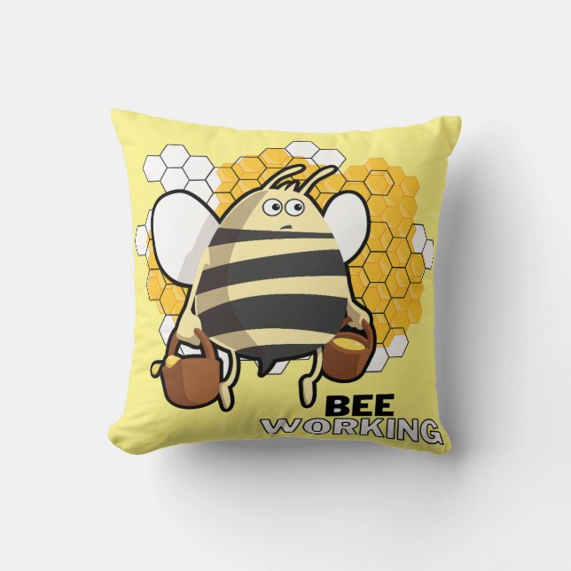 Almofada abelha trabalhando (Frente)