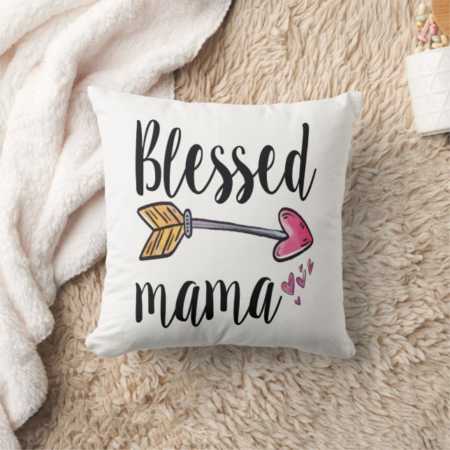 Almofada Abençoada Mama Heart Arrow Boho Gift para a mãe (Cobertor)