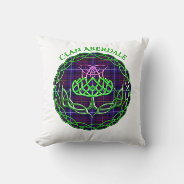 Almofada Aberdale Scottish Tartan Celtic Thistle (Frente)