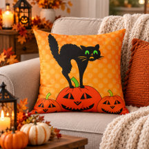 Abóbora de Gato Preto do Halloween Jack O' Lantern