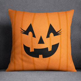 Almofada Abóbora de Halloween com Rosto de Jack O Lantern L