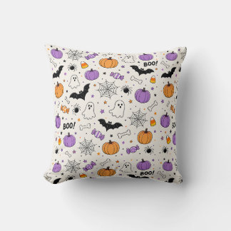 Almofada Abóbora de Halloween Fantasma Fofo