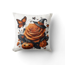 Abóbora de Halloween Rosa Laranja Chapéu de Bruxa