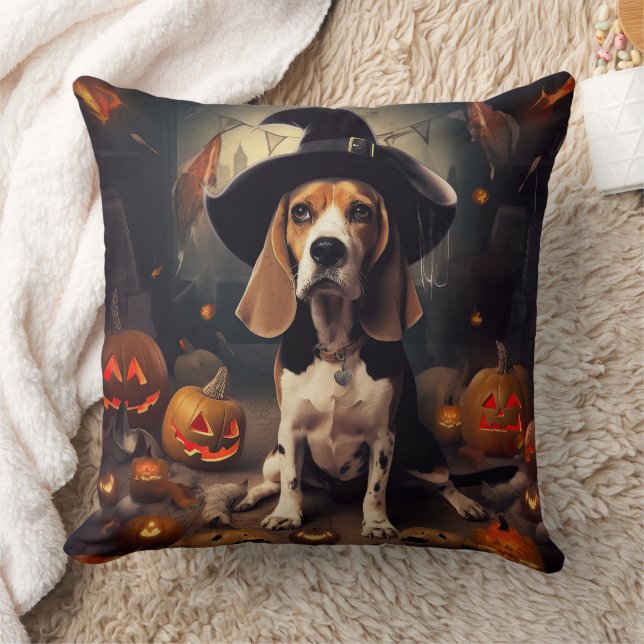 Almofada Abóboras Beagle Halloween Assustadoras (Cobertor)