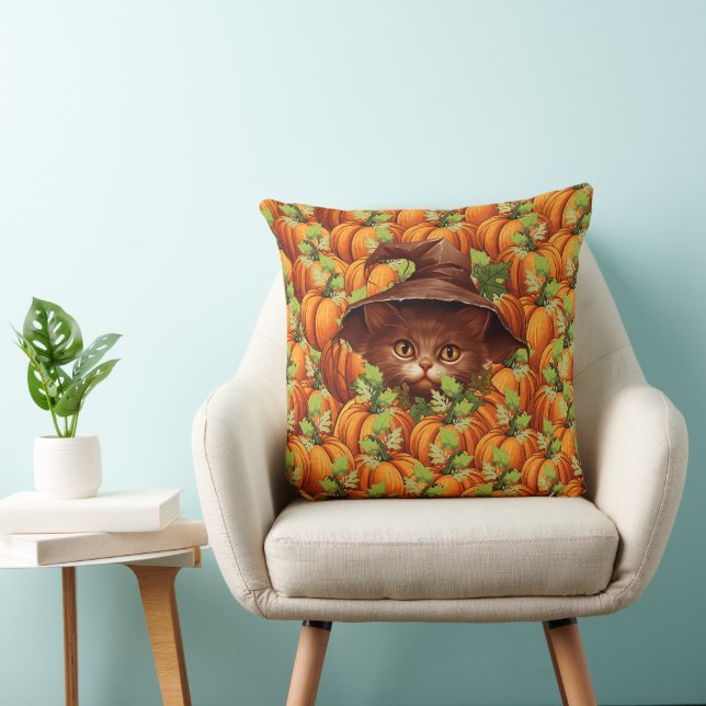 ALMOFADA ABÓBORAS DE AÇÃO DE GRAÇAS GATO FOFO (Cadeira)