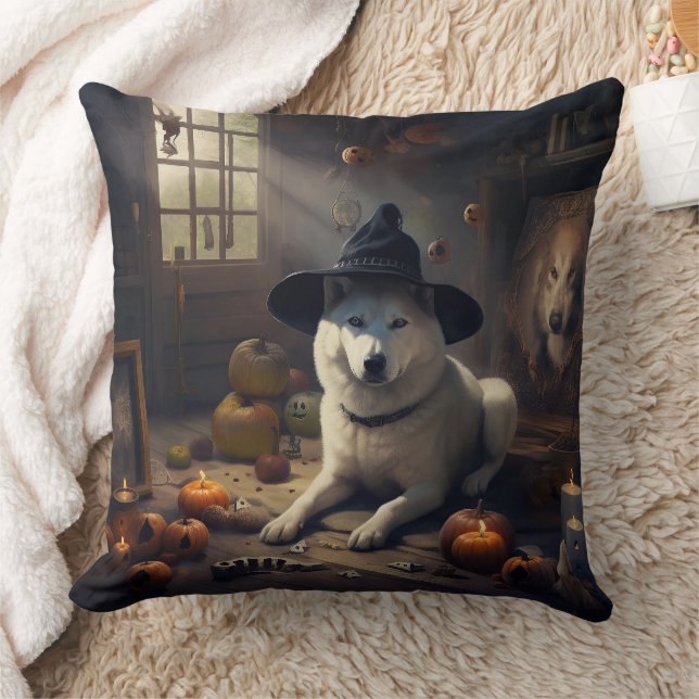 Almofada Abóboras de Akita no Halloween Assustadoras (Cobertor)