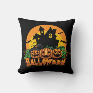 Almofada Abóboras de Casa Assombrada de Halloween
