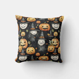 Almofada Abóboras e Monstros Halloween 