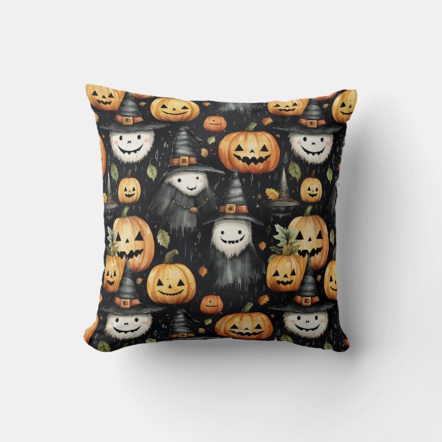 Almofada Abóboras e Monstros Halloween  (Frente)