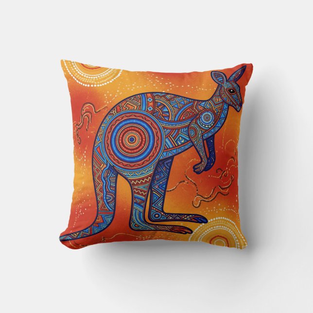 ALMOFADA ABORIGINAL ART OF KANGAROO (Frente)