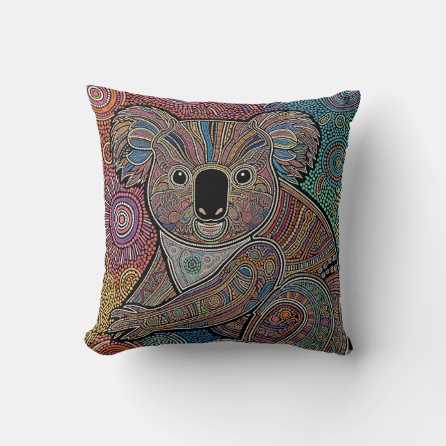 ALMOFADA ABORIGINAL ART OF KOALA (Frente)