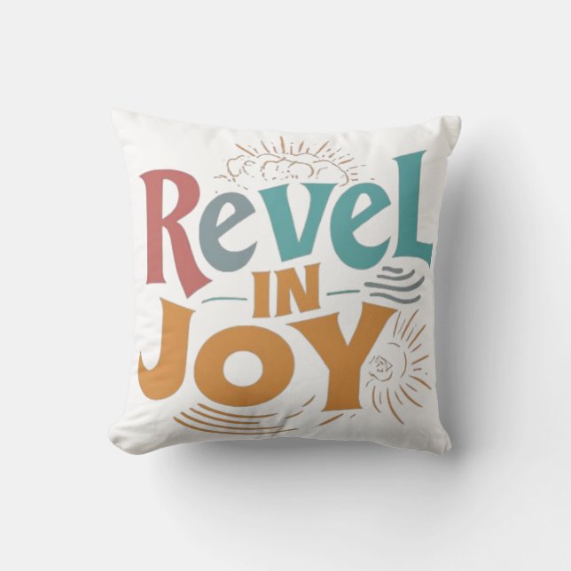 Almofada Abraçar a Alegria: Camiseta Multicolorida de Comem (Frente)