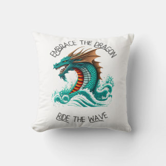 Almofada "Abrace o Dragão, Ande pela Onda."