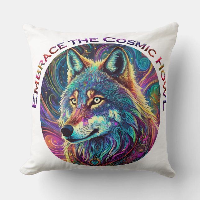 Almofada Abrace o Lobo de Howl Cósmico (Frente)