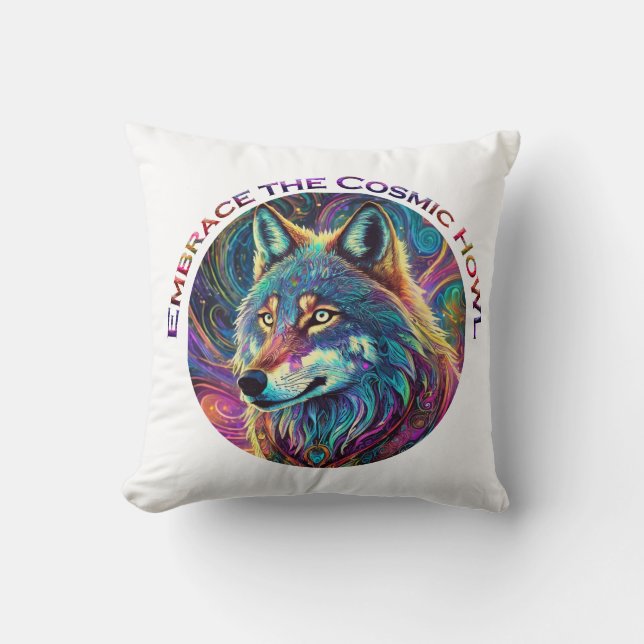 Almofada Abrace o Lobo de Howl Cósmico (Frente)