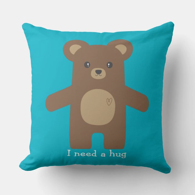 Almofada Abraço de urso bonito de Brown (Frente)