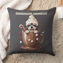 Almofada Abraços de Schnauzer e Chocolate Quente
