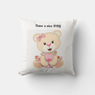 Almofada Abraços e Felicidade: Urso Rosa Travesseiro decora