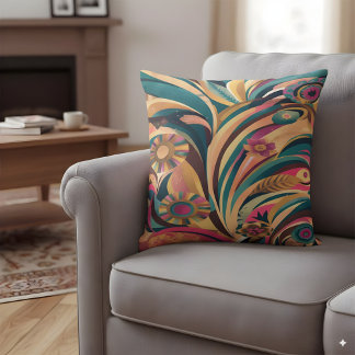 Almofada Abstarct design com cores boêmicas