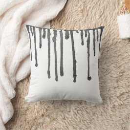 Almofada Abstract Black Paint Drops And Stripes