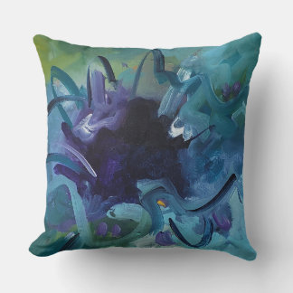 Almofada Abstract Blue Art Throw Pillow Home Decor