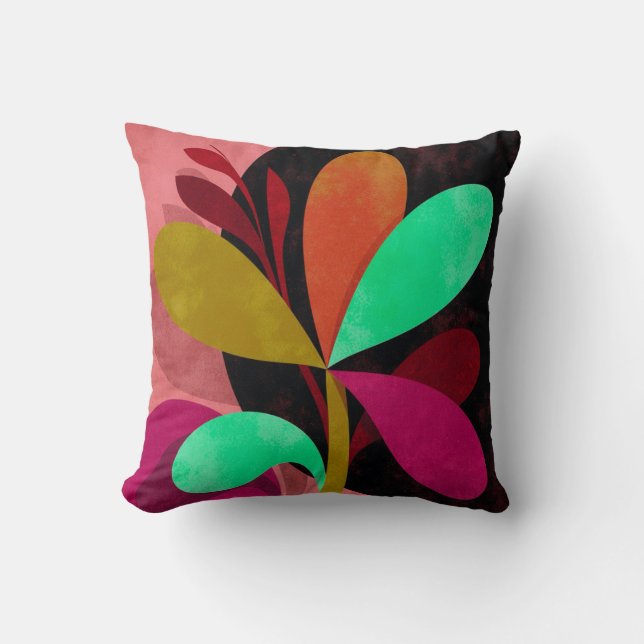 Almofada Abstract Botanical Throw Pillow  (Frente)