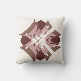 Almofada Abstract Brown Tan Pink White Diamond Floral Motif
