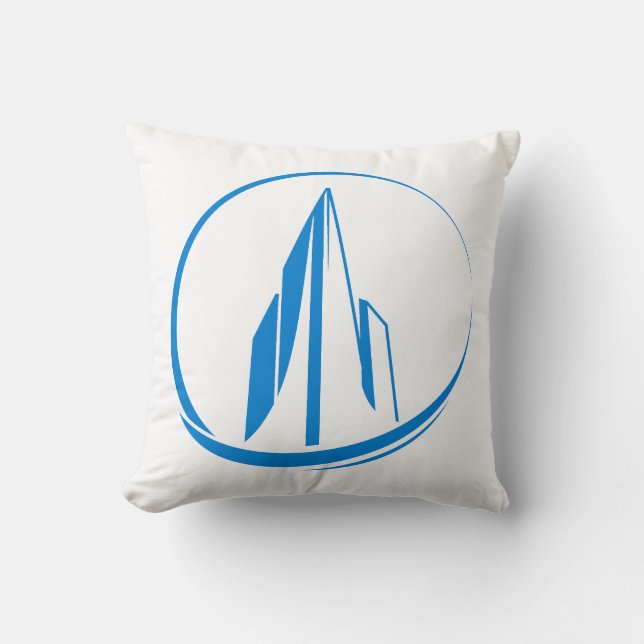 Almofada Abstract Building Peak Cityscape Circle (Frente)